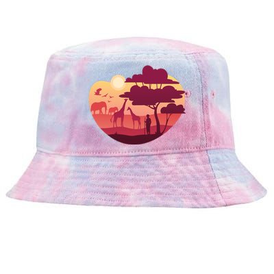 African Landscape Tie-Dyed Bucket Hat