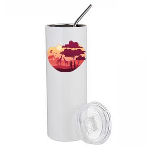 African Landscape Stainless Steel Tumbler