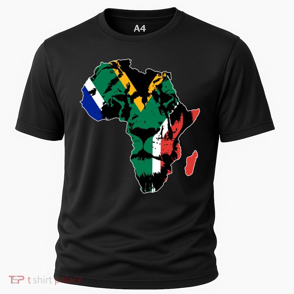 African Lion Flag Cooling Performance Crew T-Shirt