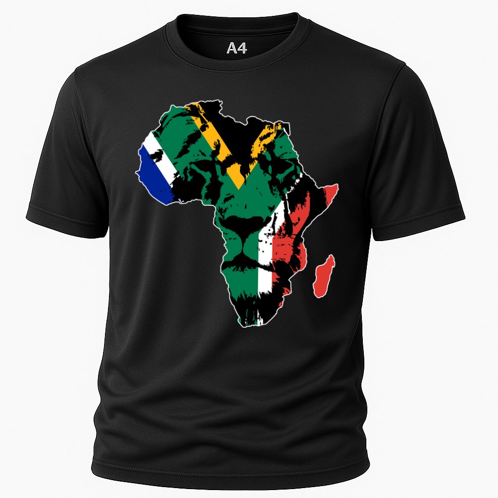 African Lion Flag Cooling Performance Crew T-Shirt