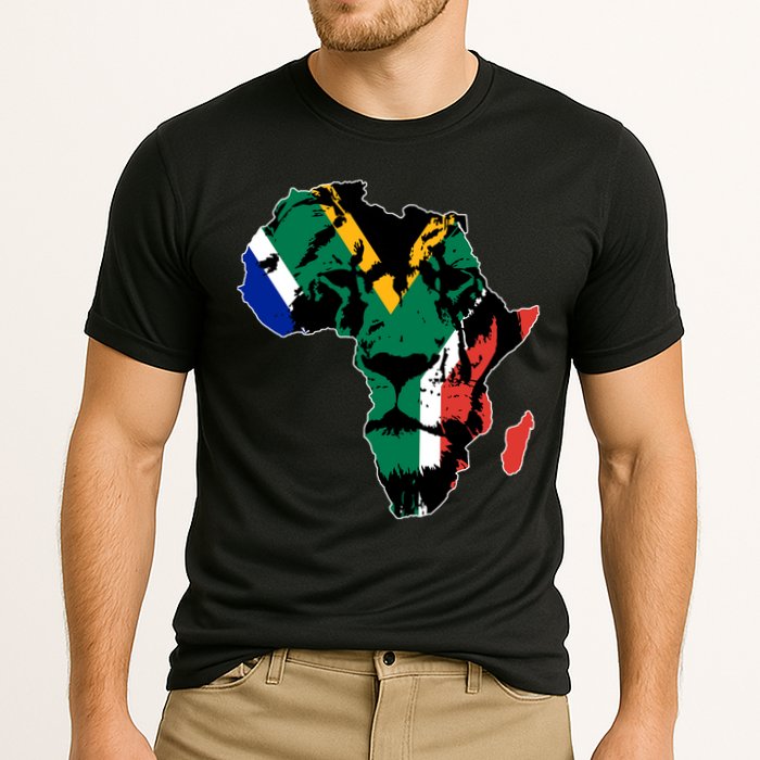 African Lion Flag Cooling Performance Crew T-Shirt