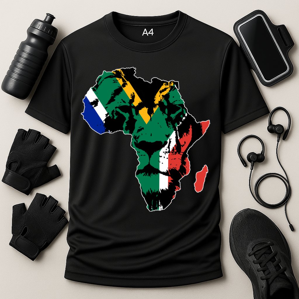African Lion Flag Cooling Performance Crew T-Shirt