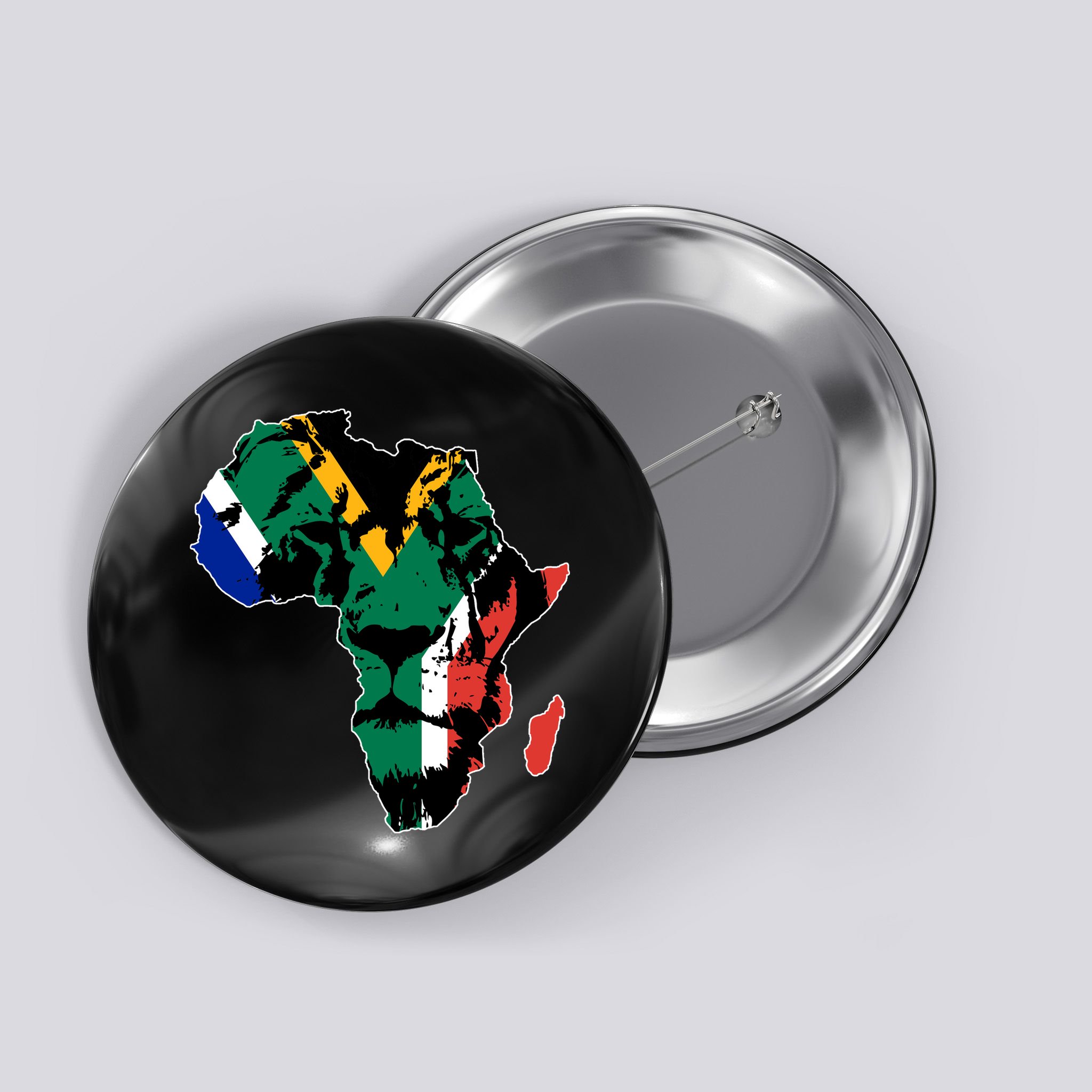 African Lion Flag Button