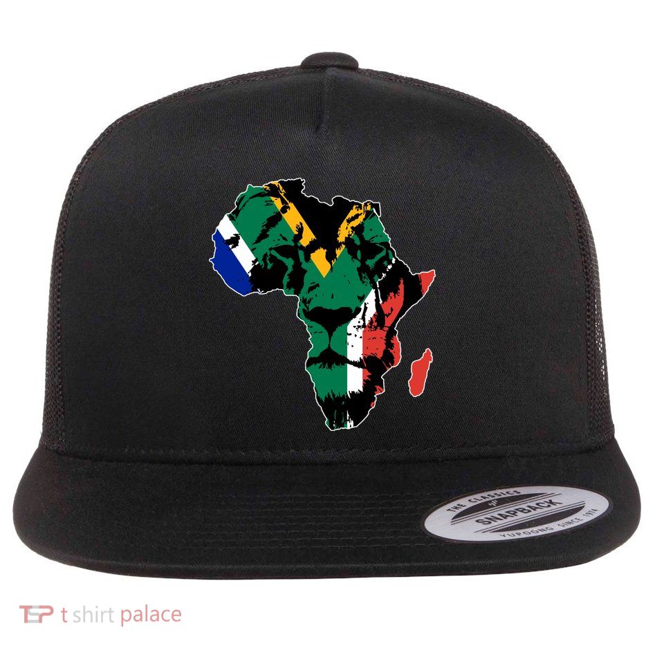 African Lion Flag Flatbill Hat