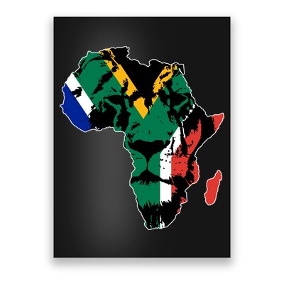 African Lion Flag Poster