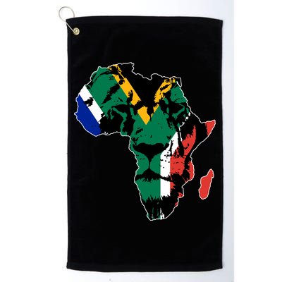 African Lion Flag Golf Towel