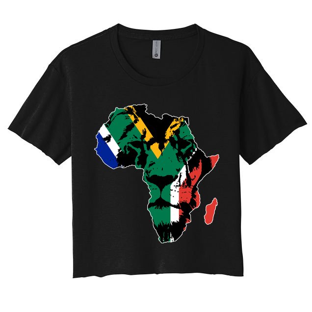 African Lion Flag Crop Top