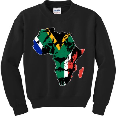 African Lion Flag Kids Sweatshirt