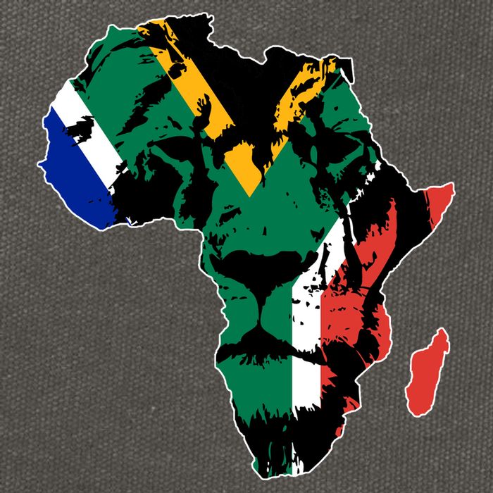 African Lion Flag Cotton Canvas Backpack
