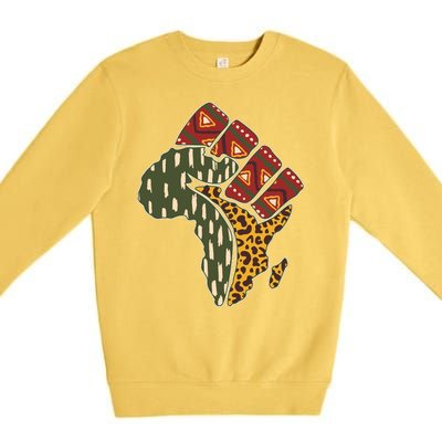 African Patterns Protest Fist Premium Crewneck Sweatshirt