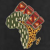 African Patterns Protest Fist 7 Panel Mesh Trucker Snapback Hat