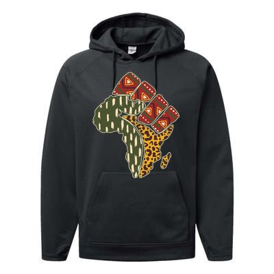 African Patterns Protest Fist Performance Fleece Hoodie