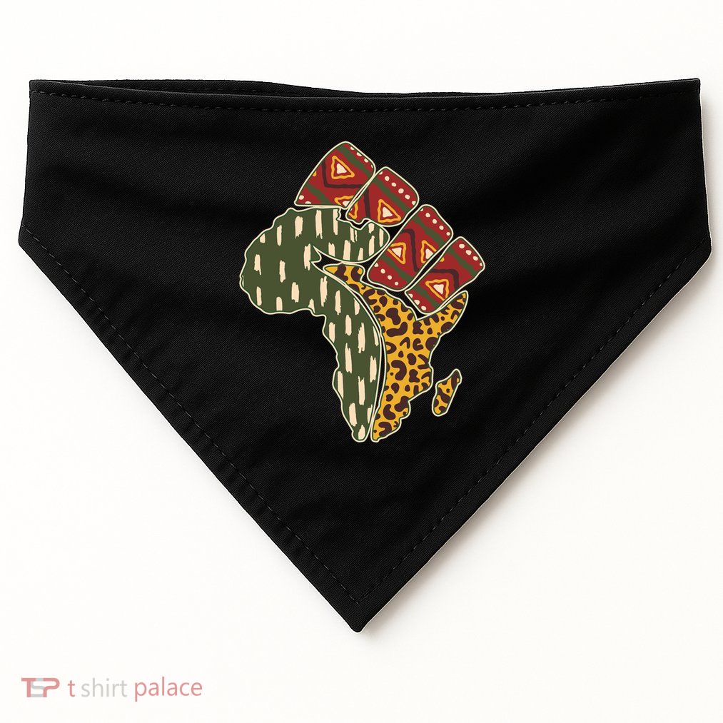 African Patterns Protest Fist USA-Made Doggie Bandana
