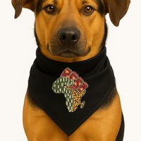 African Patterns Protest Fist USA-Made Doggie Bandana