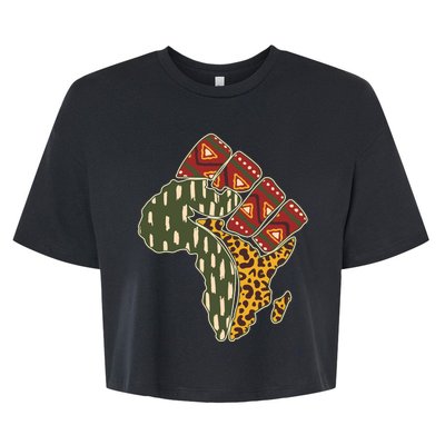 African Patterns Protest Fist Bella+Canvas Jersey Crop Tee