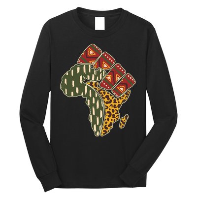 African Patterns Protest Fist Long Sleeve Shirt