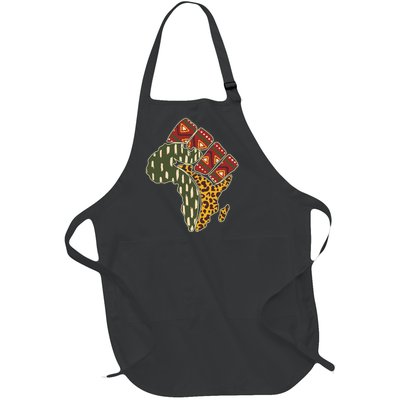 African Patterns Protest Fist Full-Length Apron With Pockets