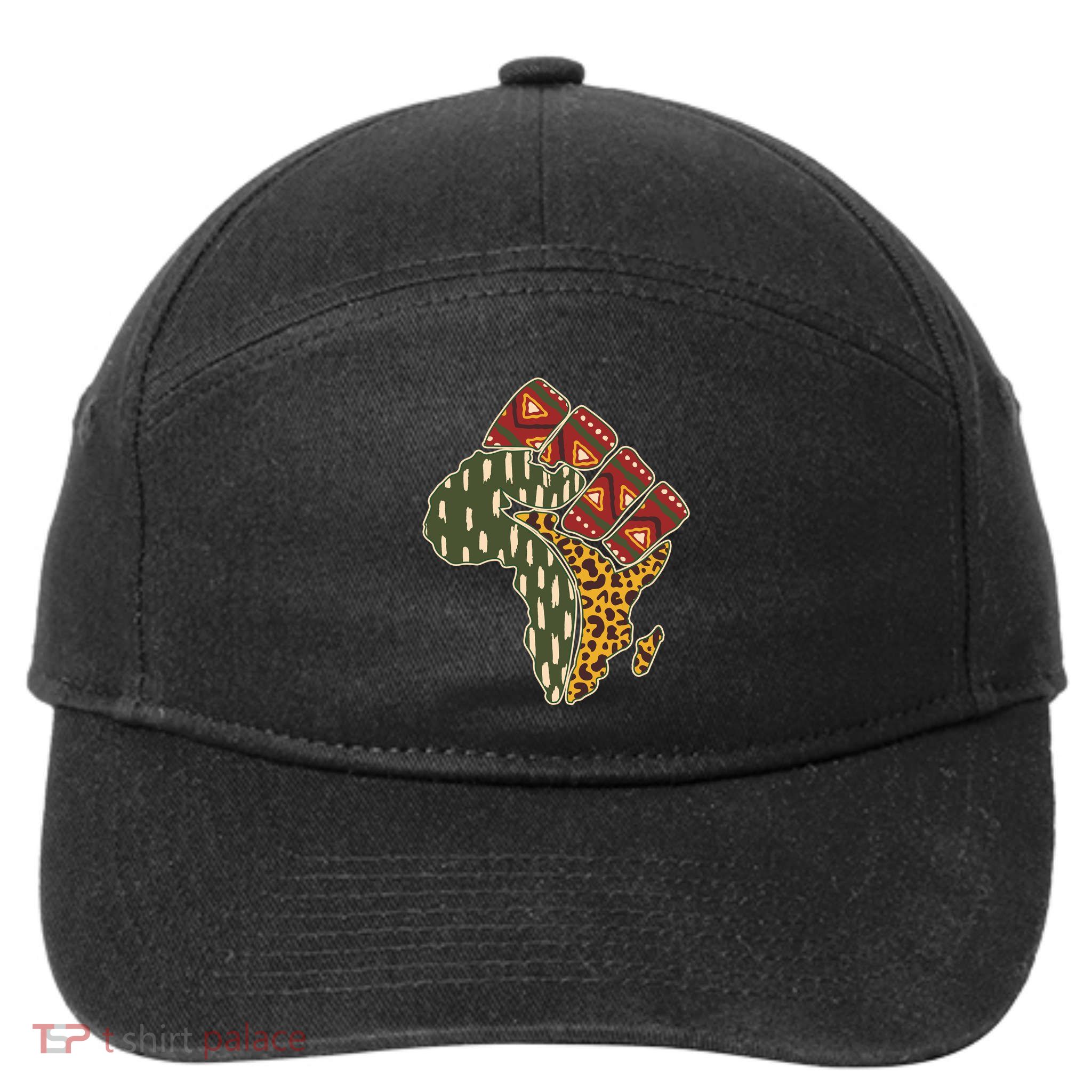 African Patterns Protest Fist 7-Panel Snapback Hat