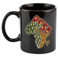 African Patterns Protest Fist 11oz C Handle Ceramic Mug
