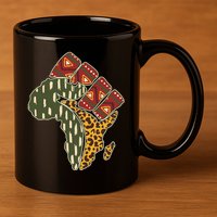 African Patterns Protest Fist 11oz C Handle Ceramic Mug