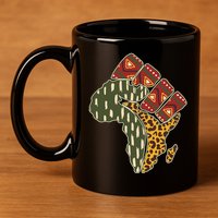 African Patterns Protest Fist 11oz C Handle Ceramic Mug