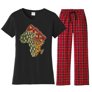 African Patterns Protest Fist Women's Flannel Pajama Set