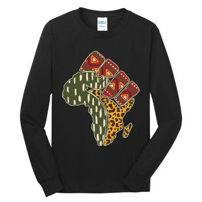 African Patterns Protest Fist Tall Long Sleeve T-Shirt
