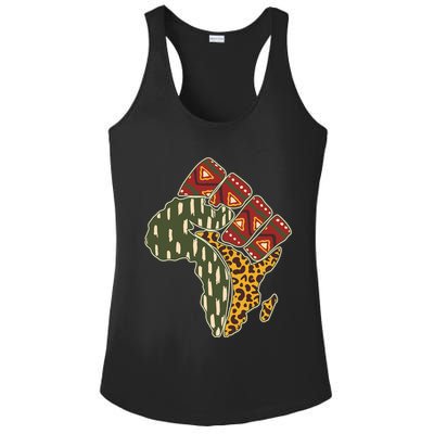 African Patterns Protest Fist Ladies PosiCharge Competitor Racerback Tank