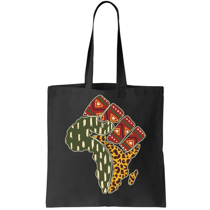 African Patterns Protest Fist Tote Bag