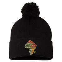 African Patterns Protest Fist Pom Pom 12in Knit Beanie
