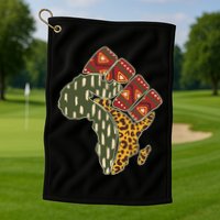 African Patterns Protest Fist Golf Towel