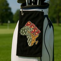 African Patterns Protest Fist Golf Towel