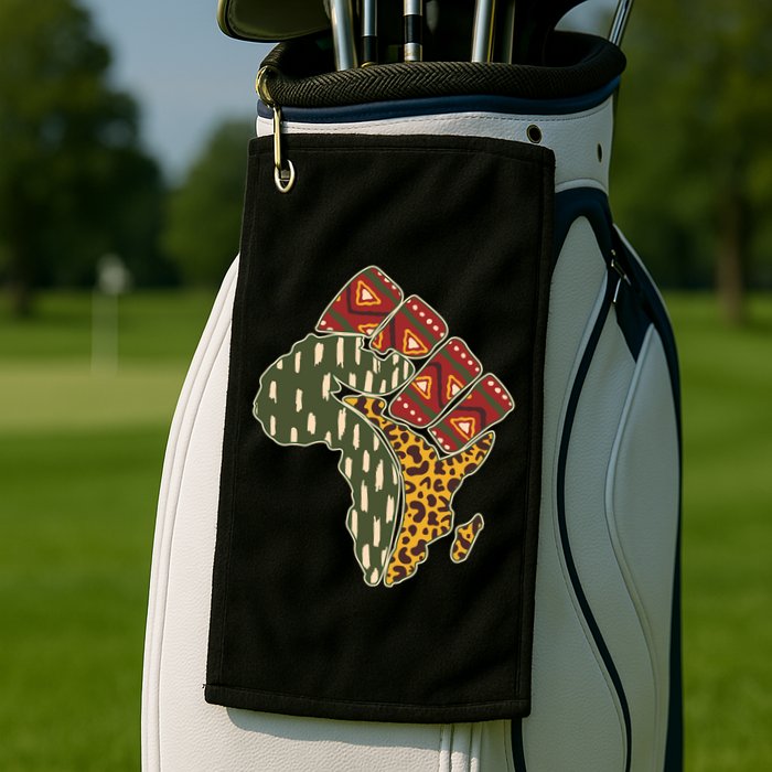African Patterns Protest Fist Golf Towel