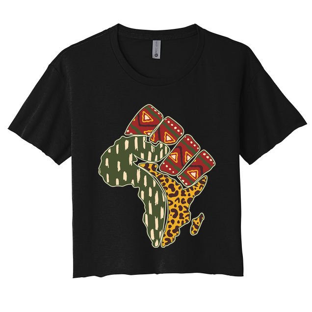 African Patterns Protest Fist Crop Top