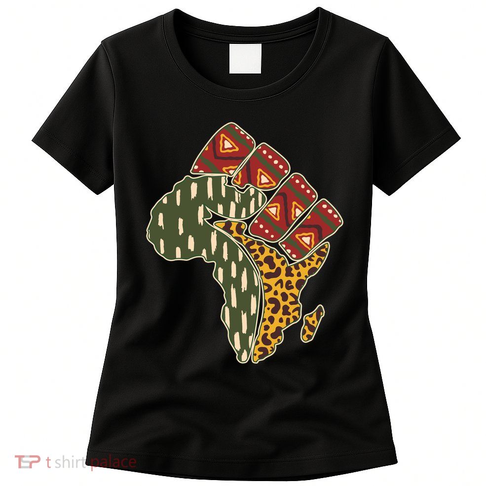 African Patterns Protest Fist Womens T-Shirt