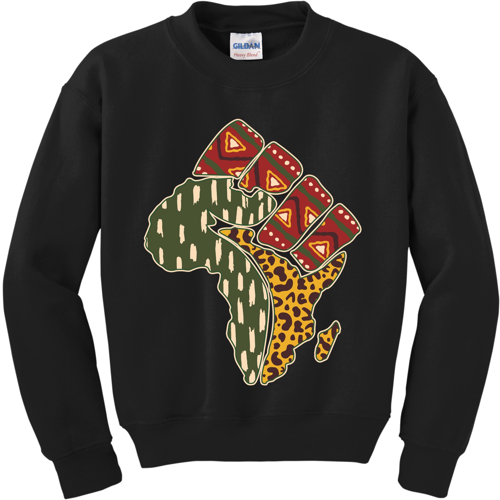 African Patterns Protest Fist Kids Sweatshirt