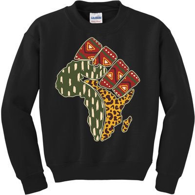 African Patterns Protest Fist Kids Sweatshirt