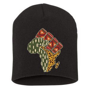 African Patterns Protest Fist Short Acrylic Beanie