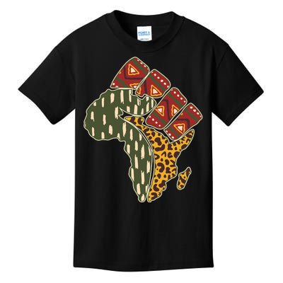 African Patterns Protest Fist Kids T-Shirt