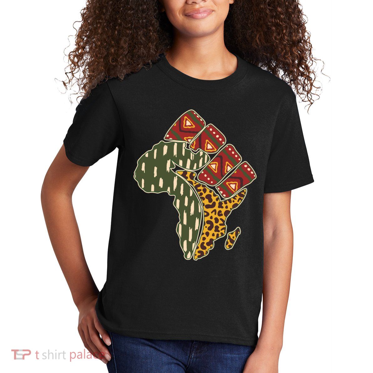African Patterns Protest Fist Kids T-Shirt