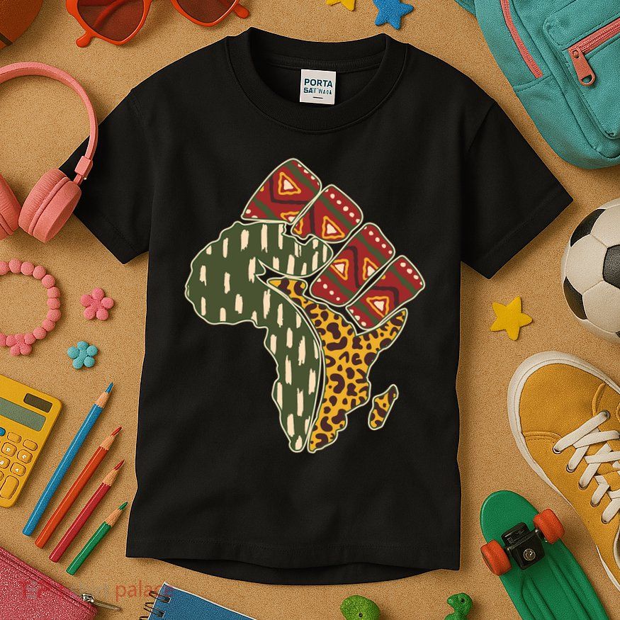 African Patterns Protest Fist Kids T-Shirt