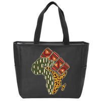 African Patterns Protest Fist Zip Tote Bag