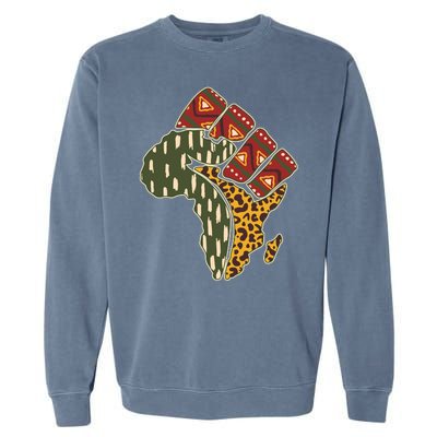 African Patterns Protest Fist Garment-Dyed Sweatshirt