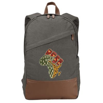 African Patterns Protest Fist Cotton Canvas Backpack