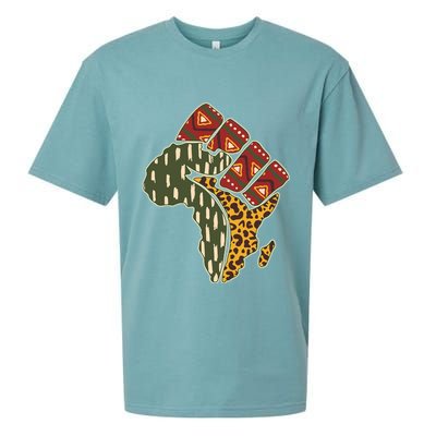 African Patterns Protest Fist Sueded Cloud Jersey T-Shirt