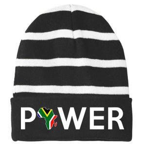 African Power Striped Beanie with Solid Band