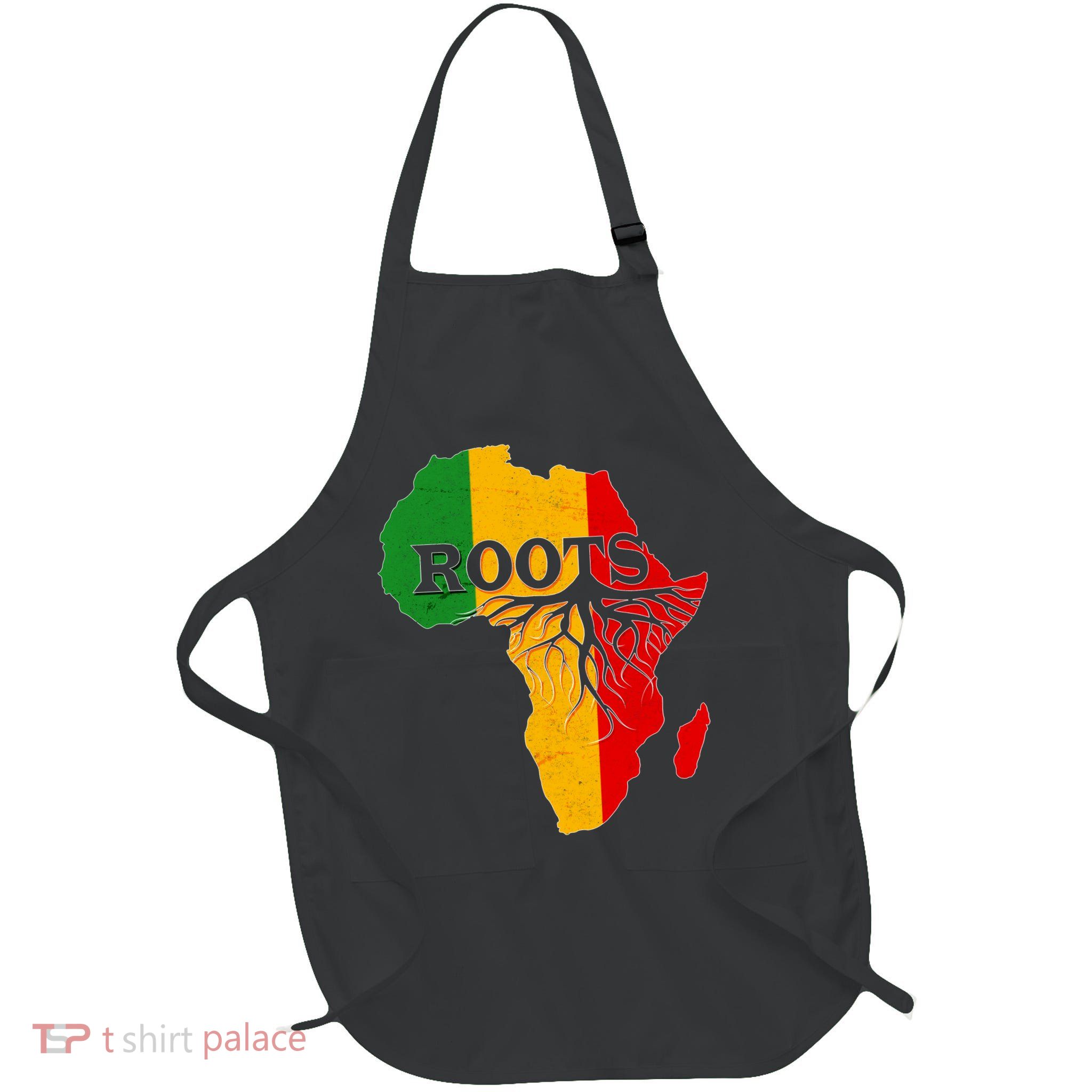 African Roots Black History Month Full-Length Apron With Pockets