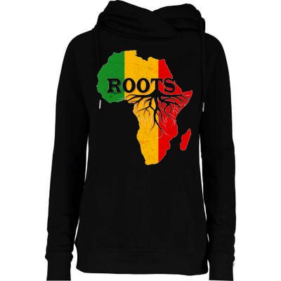 African Roots Black History Month Womens Funnel Neck Pullover Hood