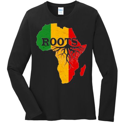 African Roots Black History Month Ladies Long Sleeve Shirt