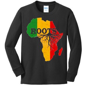 African Roots Black History Month Kids Long Sleeve Shirt